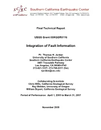 Integration of Fault Information