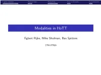 Modalities in Hott