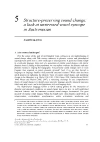5 Structure-Preserving Sound Change: a Look at Unstressed Vowel Syncope in Austronesian