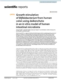 Growth Stimulation of Bifidobacterium from Human Colon Using