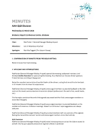 MINUTES AAA QLD Division