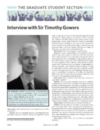 Sir Timothy Gowers Interview