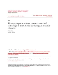 Social Constructivism and Technology in Instructional Technology and Teacher Education Muktha B