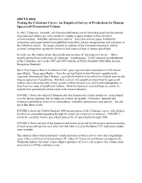 08ICES-0046 Testing the Celentano Curve: an Empirical Survey of Predictions for Human Spacecraft Pressurized Volume