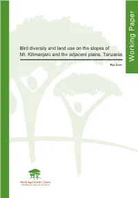 Bird Diversity and Land Use on the Slopes of Mt