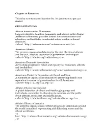 Chapter 15: Resources This Is by No Means an Exhaustive List. It's Just
