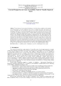 Current Perspectives on Linux Accessibility Tools for Visually Impaired Users