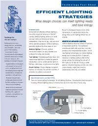 Department of Energy – Efficient Lighting Strategies