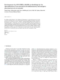 Development of a SPE–UHPLC–MS/MS Methodology for the Determination of Non-Steroidal Anti-Inflammatory and Analgesic Pharmace
