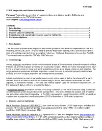 Projection and Datum Guidelines