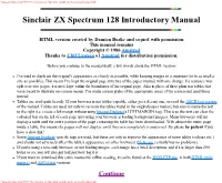 Sinclair ZX Spectrum 128 Introductory Manual