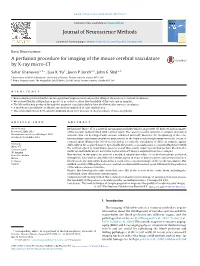 A Perfusion Procedure for Imaging of the Mouse Cerebral Vasculature by X-Ray Micro-CT