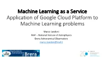 Application of Google Cloud Platform to Machine Learning Problems