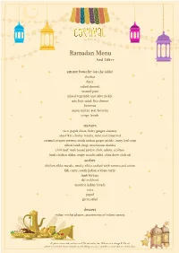 Carnival Ramadan Menu.Cdr
