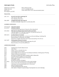 Christopher Uyeda Curriculum Vitae