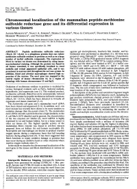 Chromosomal Localization of the Mammalian Peptide-Methionine Sulfoxide Reductase Gene and Its Differential Expression in Various Tissues JACKOB MOSKOVITZ*, NANCY A