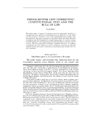 Constitutional Text and the Rule of Law