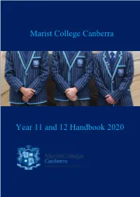 Marist College Canberra Year 11 and 12 Handbook 2020