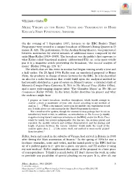 Music Theory on the Radio:Theme and Temporality in Hans Keller’S First Functional Analysis