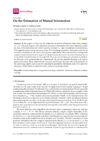 On the Estimation of Mutual Information
