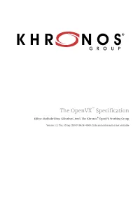 The Openvx™ Specification