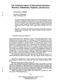 The Technical Aspects of International Maritime Boundary Delimitation, Depiction, and Recovery