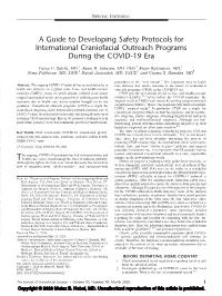 A Guide to Safety Protocols for International Craniofacial Outreach