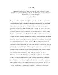 Abstract a Political Economic Analysis of Cincinnati's