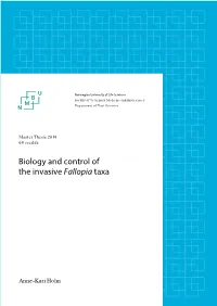 Biology and Control of the Invasive Fallopia Taxa