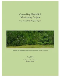 Casco Bay Shorebird Monitoring Project: Year-Four (2012) Progress Report