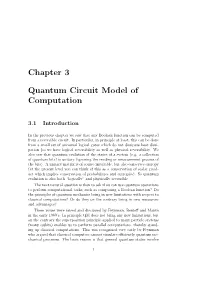 Chapter 3 Quantum Circuit Model of Computation