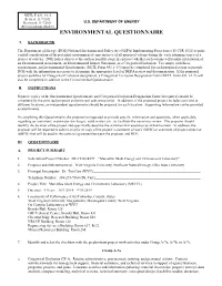Environmental Questionnaire