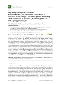Exploring Biological Activity of 4-Oxo-4H-Furo[2,3-H]Chromene Derivatives As Potential Multi-Target-Directed Ligands Inhibiting