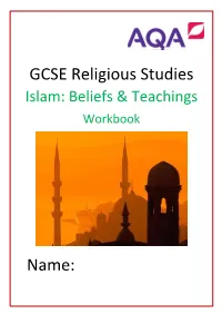 GCSE Religious Studies Name
