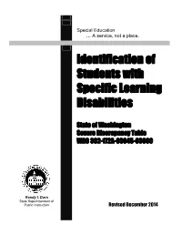 Identification of Students with Specific Learning Disabilities