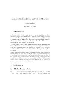Markov Random Fields and Gibbs Measures