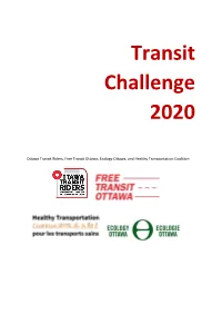 Ottawa Transit Challenge 2020