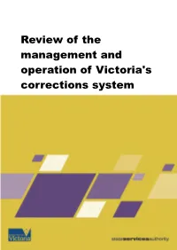 Review of the Management and Operation of Victoria's Corrections System
