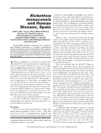 Rickettsia Monacensis As a Cause of a Tick Bite