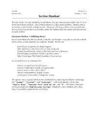 Section Handout