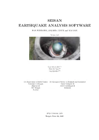 Seisan = Earthquake Analysis Software