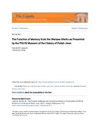 The Function of Memory from the Warsaw Ghetto As Presented by the POLIN Museum of the History of Polish Jews