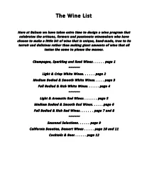 The Wine List