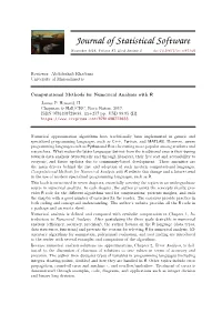 Computational Methods for Numerical Analysis with R James P