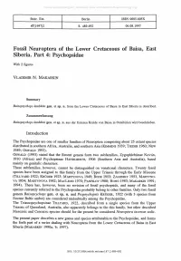 Fossil Neuroptera of the Lower Cretaceous of Baisa, East Siberia