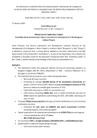 Kodal Minerals Plc / Index: AIM / Epic: KOD / Sector: Mining