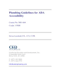 Plumbing Guidelines for ADA Accessibility