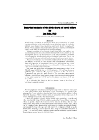 Statistical Analysis of the Birth Charts of Serial Killers by Jan Ruis, Phd Submitted November 2006, Final Revision May 2008