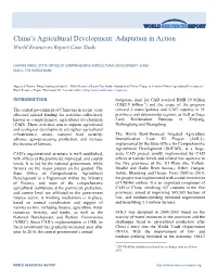 China‟S Agricultural Development: Adaptation in Action World Resources Report Case Study