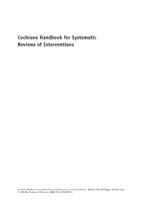 Cochrane Handbook for Systematic Reviews of Interventions
